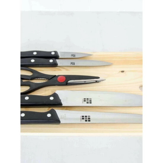Home Basics Essentials Series 5 Piece Stainless Steel Knife Set With All Natural Wood Cutting Board Knives & Cutting Boards - Image 5