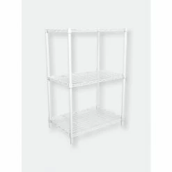 Home Basics 3 Tier Steel Multi-Purpose Adjustable Wire Shelving Unit With 50 Lb Weight Capacity Per Shelf, White Storage & Organization