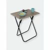 Home Basics Jumbo Multi-Purpose Foldable Table, Rustic Storage & Organization