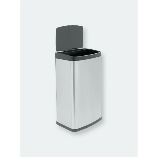 Home Basics Touchless Stainless Steel Waste Bin Storage & Organization - Image 4
