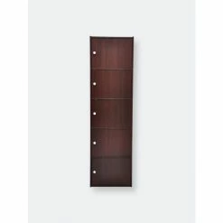Home Basics 5 Cube Wood Cabinet, Mahogany Storage & Organization Default Title