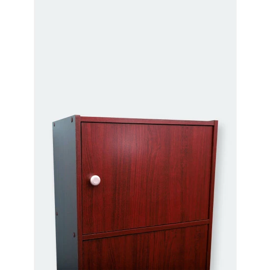 Home Basics 6 Cube Wood Cabinet, Mahogany Storage & Organization - Image 7