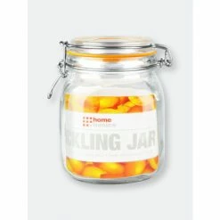 Home Basics 34 Oz. Glass Pickling Jar With Wire Bail Lid And Rubber Seal Gasket Tools & Accessories