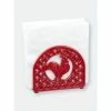 Home Basics Cast Iron Rooster Napkin Holder, Red Storage & Organization