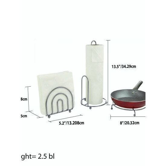 Home Basics 3 Piece Chrome Pantryware Set Storage & Organization - Image 3