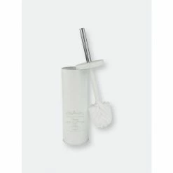 Home Basics Paris Collection Savon Des Gentil Series Hide-Away And Splash Proof Toilet Brush With Hygienic Holder, Cream Bath Accessories