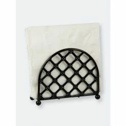 Home Basics Lattice Collection Free-Standing Napkin Holder, Black Storage & Organization