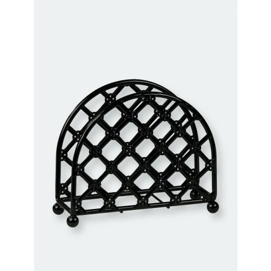 Home Basics Lattice Collection Free-Standing Napkin Holder, Black Storage & Organization - Image 3