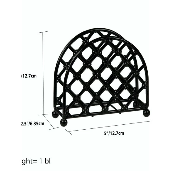 Home Basics Lattice Collection Free-Standing Napkin Holder, Black Storage & Organization - Image 6