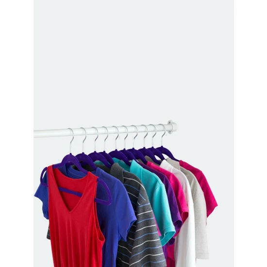 Home Basics Velvet Hanger, (Pack Of 10), Purple Storage & Organization - Image 2
