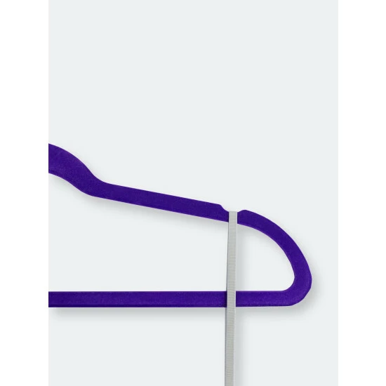 Home Basics Velvet Hanger, (Pack Of 10), Purple Storage & Organization - Image 4