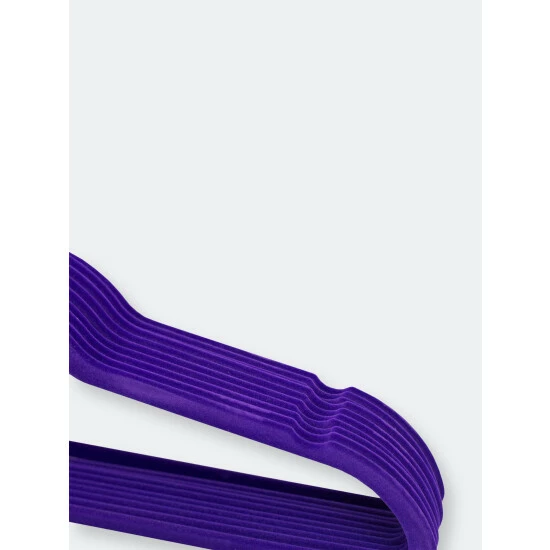 Home Basics Velvet Hanger, (Pack Of 10), Purple Storage & Organization - Image 5