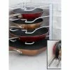 Home Basics Vinyl Coated Steel Pan Wall Mounted Pan And Lid Rack Organizer, White Storage & Organization