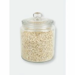 Home Basics Renaissance Collection Small 1 Lt Glass Jar With Easy Grab Knob Handles, Clear Storage & Organization