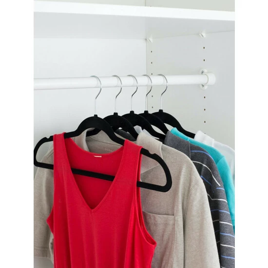 Home Basics Velvet Hanger, (Pack Of 10), Black Storage & Organization - Image 6