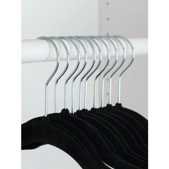 Home Basics Velvet Hanger, (Pack Of 10), Black Storage & Organization - Image 7
