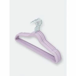 Home Basics Sunbeam Velvet Hanger, (Pack Of 10), Lilac Storage & Organization