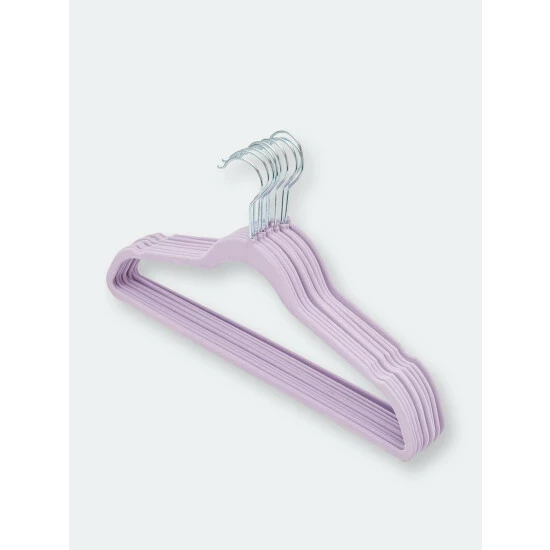Home Basics Sunbeam Velvet Hanger, (Pack Of 10), Lilac Storage & Organization