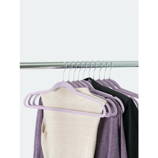Home Basics Sunbeam Velvet Hanger, (Pack Of 10), Lilac Storage & Organization - Image 2