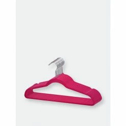Home Basics 10 Piece Velvet Hanger, Fuchsia Storage & Organization