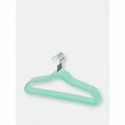Home Basics Sunbeam Velvet Hanger, (Pack Of 10), Mint Storage & Organization