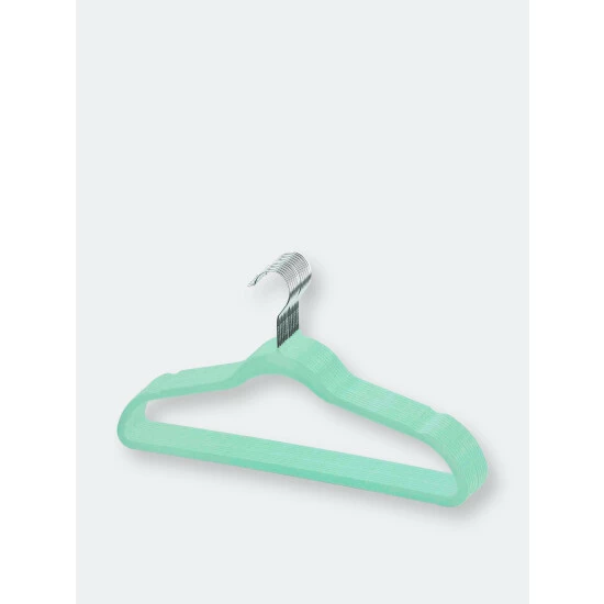 Home Basics Sunbeam Velvet Hanger, (Pack Of 10), Mint Storage & Organization