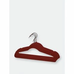 Home Basics 10 Piece Velvet Hanger, Burgundy Storage & Organization