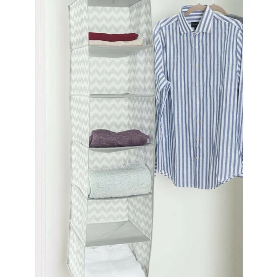 Home Basics Chevron 6 Shelf Closet Organizer Storage & Organization - Image 2