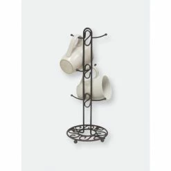 Home Basics Scroll Collection Steel Mug Tree, Bronze Tools & Accessories