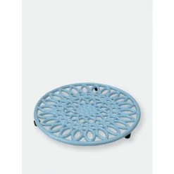 Home Basics Sunflower Heavy Weight Cast Iron Trivet, Light Blue Tools & Accessories