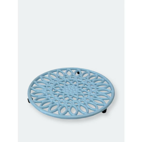 Home Basics Sunflower Heavy Weight Cast Iron Trivet, Light Blue Tools & Accessories