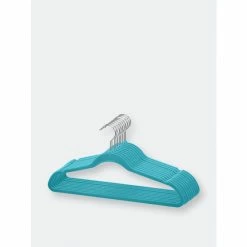 Home Basics 10 Piece Velvet Hanger, Turquoise Storage & Organization
