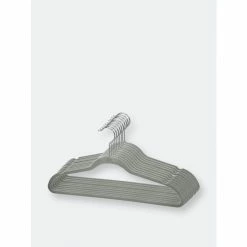 Home Basics 10 Piece Velvet Hanger, Grey Storage & Organization