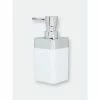 Home Basics Skylar 10 Oz. ABS Plastic Soap Dispenser, White Bath Accessories