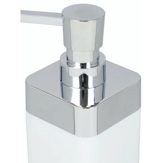 Home Basics Skylar 10 Oz. ABS Plastic Soap Dispenser, White Bath Accessories - Image 4