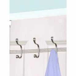 Home Basics Over The Door 5 Hook Hanging Rack, Satin Nickel Storage & Organization