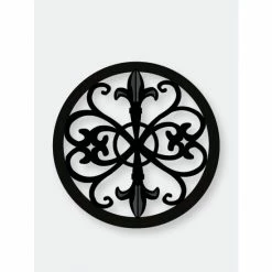 Home Basics Cast Iron Fleur De Lis Trivet, Black Storage & Organization