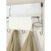 Home Basics Chrome Plated Steel Over The Door Hanging Rack With Towel Bar Storage & Organization