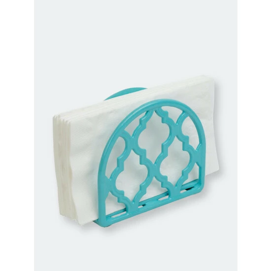 Home Basics Lattice Collection Cast Iron Napkin Holder, Turquoise Storage & Organization