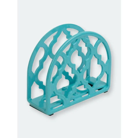 Home Basics Lattice Collection Cast Iron Napkin Holder, Turquoise Storage & Organization - Image 5