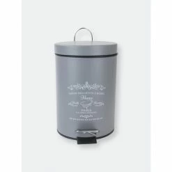 Home Basics Paris 3 Liter Waste Bin, Grey Storage & Organization