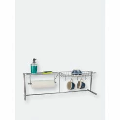 Home Basics Over The Sink Counter Kitchen Station, Chrome Storage & Organization