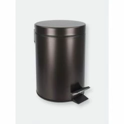 Home Basics 3 Liter Steel Step Waste Bin, Bronze Storage & Organization