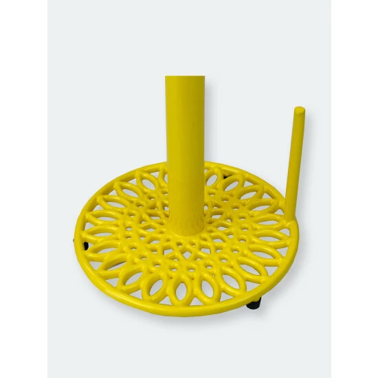 Home Basics Sunflower Free-Standing Cast Iron Paper Towel Holder With Dispensing Side Bar, Yellow Storage & Organization - Image 3