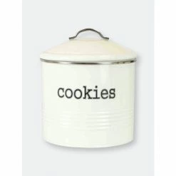 Home Basics Tin Cookie Jar, Ivory Tools & Accessories