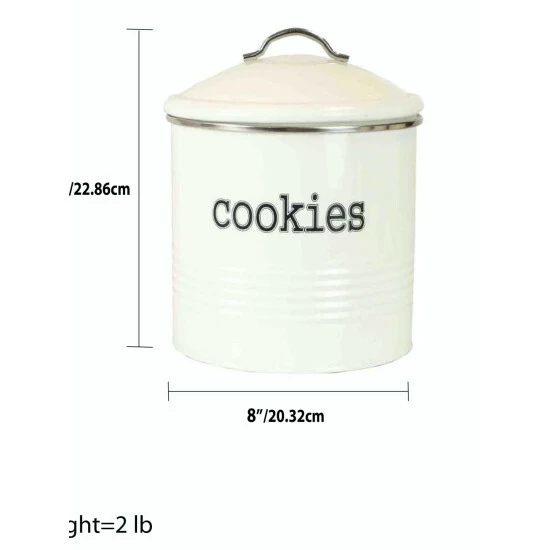 Home Basics Tin Cookie Jar, Ivory Tools & Accessories - Image 3