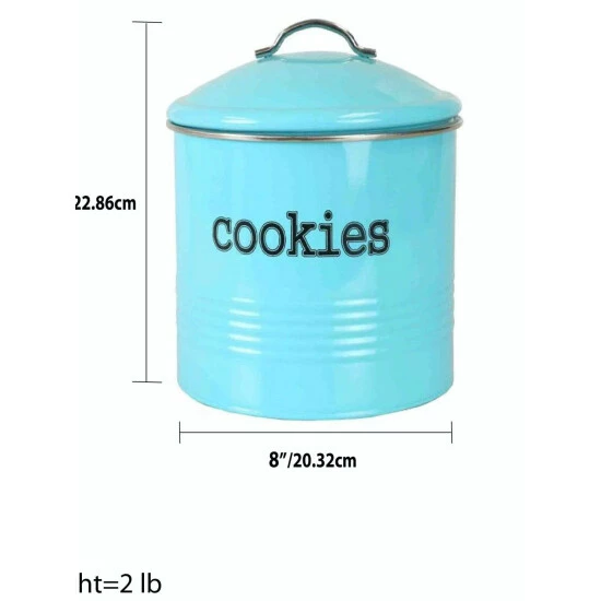 Home Basics Tin Cookie Jar, Turquoise Tools & Accessories - Image 3