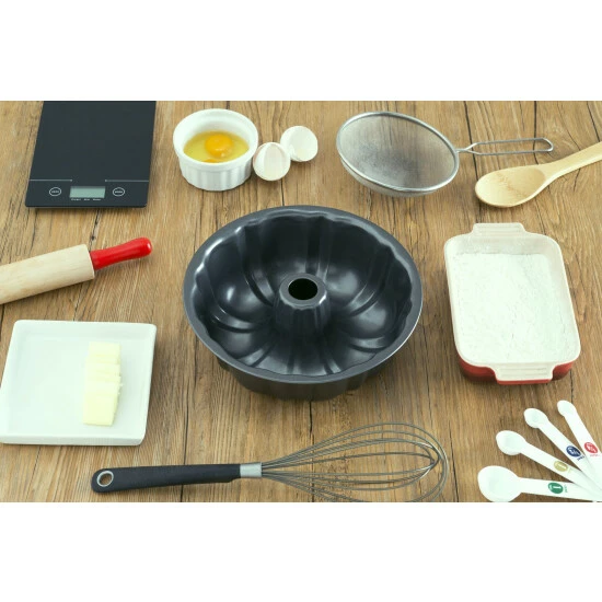 Home Basics Fluted Non-Stick Cake Pan Bakeware - Image 2
