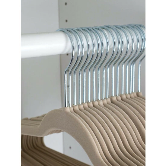 Home Basics Velvet Flocked Suit Hanger, (Pack Of 25), Ivory Storage & Organization - Image 6