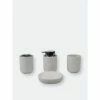 Home Basics Luxem 4 Piece Ceramic Bath Accessory Set, White Bath Accessories